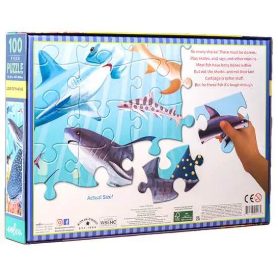 eeBoo Love of Sharks 100 Piece Puzzle with Poster {6}