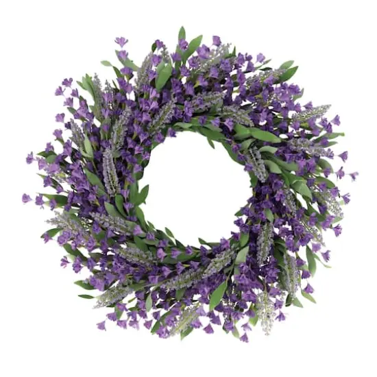 24" Artificial Lavender Spring Wreath {1}
