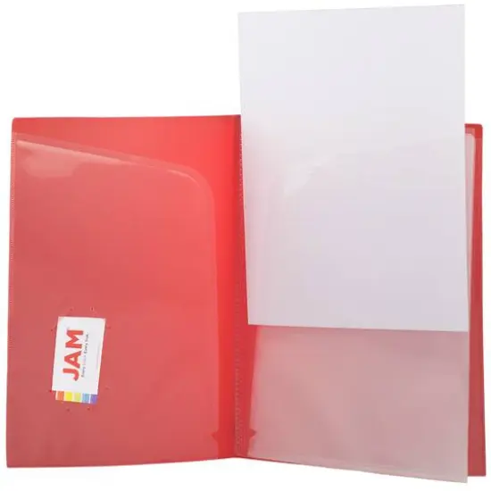JAM Paper Heavy Duty Plastic High Pocket Organizer Red {6}