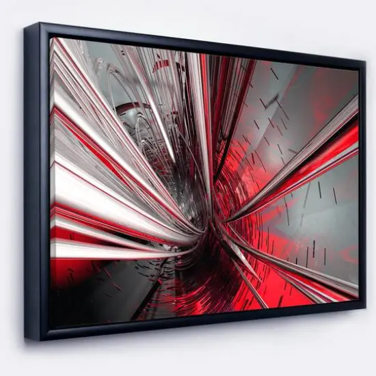 Designart - Fractal 3D Deep into Middle - Contemporary Framed Canvas Art Print Gold {2}