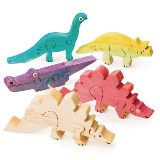 S&S Worldwide&reg; Unfinished Wooden Dinosaur Puzzles, 12ct. {1}