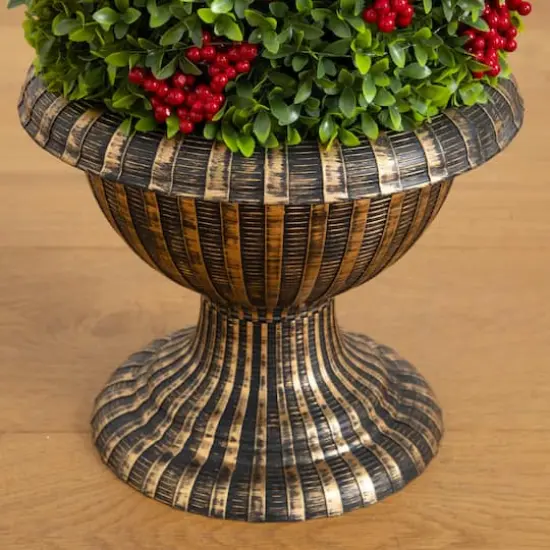 3ft. Pre-Lit Artificial Christmas Ornament Boxwood Topiary Tree with 70 Warm White LED Lights {11}