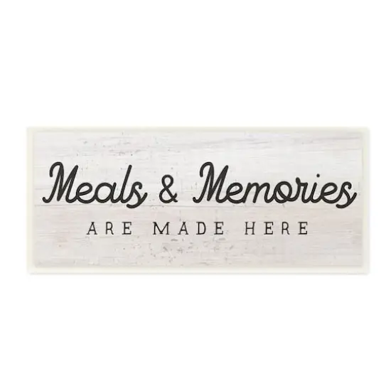 Stupell Industries Meals & Memories Made Here Rustic Kitchen Sign Wood Wall Plaque {1}