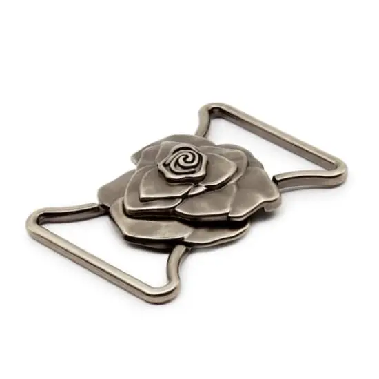 Dritz&reg; Antique Silver Fashion Buckle with Rose Design {3}