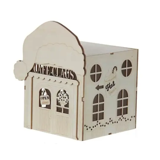 7" Unfinished Caf&eacute; Claus DIY LED Wood D&eacute;cor by Make Market&reg; {4}