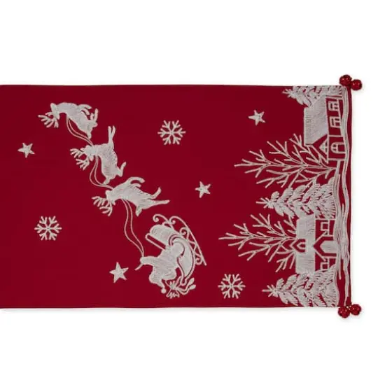 DII&reg; 70" Santa's Sleigh Embroidered Table Runner {3}