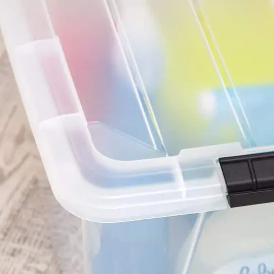 IRIS&reg; 32qt. Buckled Clear Boxes with Clear Buckle Lids, 4ct. {6}