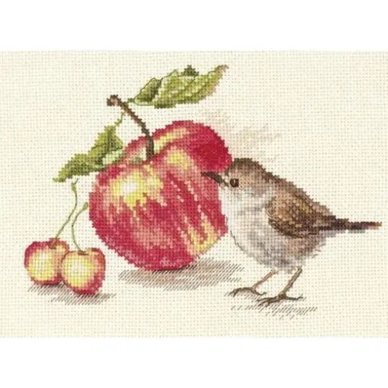 Alisa Bird And An Apple Cross Stitch Kit {1}