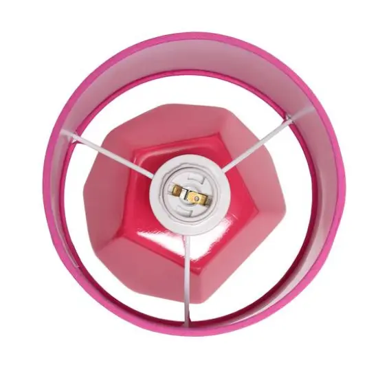 Simple Designs Round Prism Mini Table Lamp Pink {8}