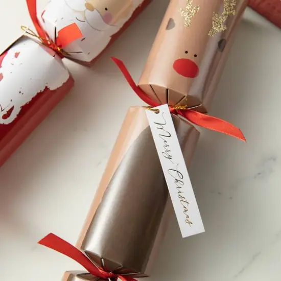 Glitzhome&reg; 12" Christmas Santa, Snowman, Penguin & Reindeer Party Cracker with Gift Contents, 6ct. {6}