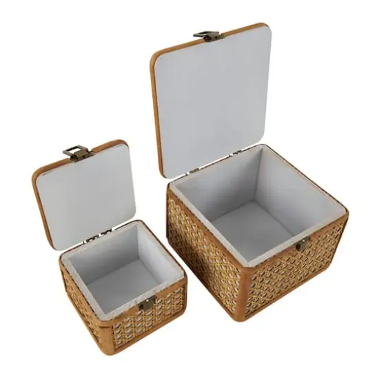 Brown Handmade Woven Rattan Box Set {4}