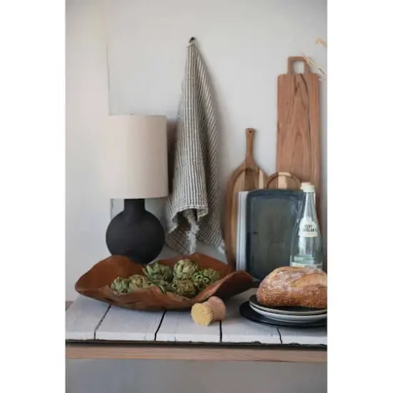 Hello Honey&reg; 19.5" Decorative Hand-Carved Teakwood Bowl {9}