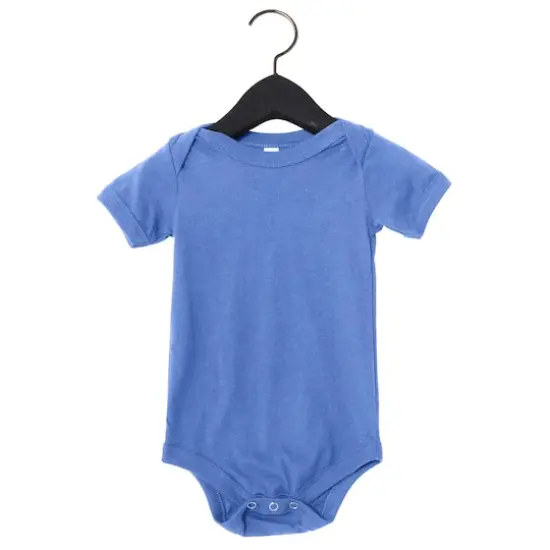 BELLA+CANVAS&reg; Baby Jersey Heather Short Sleeve One-Piece Columbia Blue Heather {1}