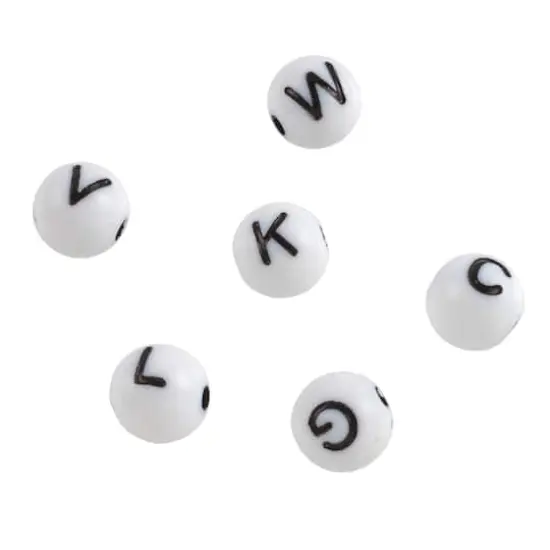 Alphabet Acrylic Round Craft Beads by Bead Landing&trade;, 7.5mm {4}