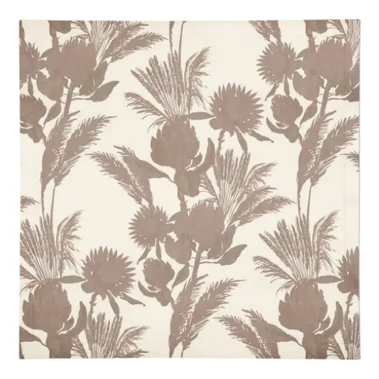 Tonal Protea Blooms Cotton Twill Napkin Neutral Tones {1}