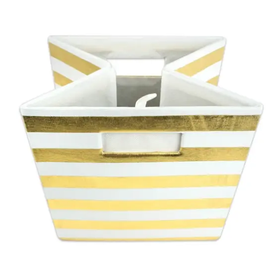 DII&reg; Striped Square Storage Cube Gold {6}