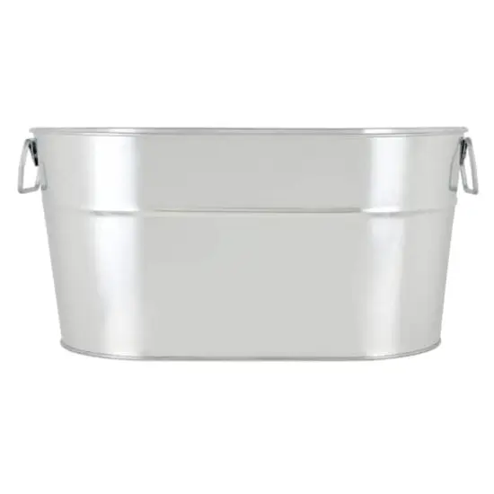 12" Silver Oval Metal Bucket by Celebrate It&trade; {1}
