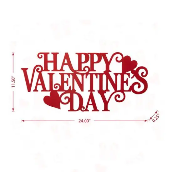 Glitzhome&reg; 24" Metal "HAPPY VALENTINE'S DAY" Wall Decor {9}