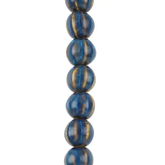 Blue Ceramic Round Melon Beads, 15mm by Bead Landing&trade; {1}