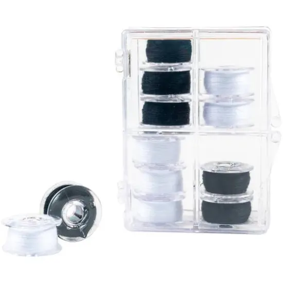 SINGER&reg; Black & White Class 15 Threaded Bobbins, 12ct. {3}