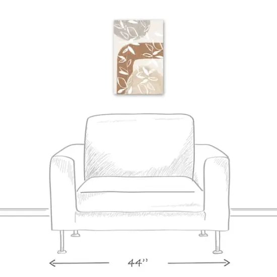 Abstract Neutral Flowers Canvas Wall Art {6}