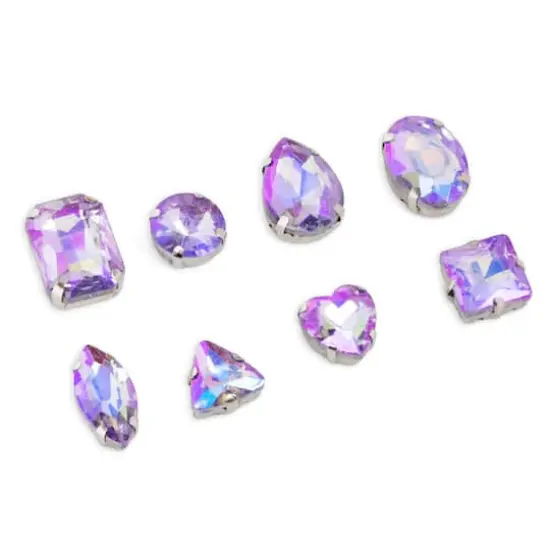 CousinDIY Silver Mocha Light Amethyst AB Glass Sew-On Rhinestones, 38ct. {3}