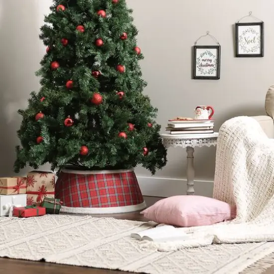 DII&reg; Red Plaid Holiday Tree Collar {9}