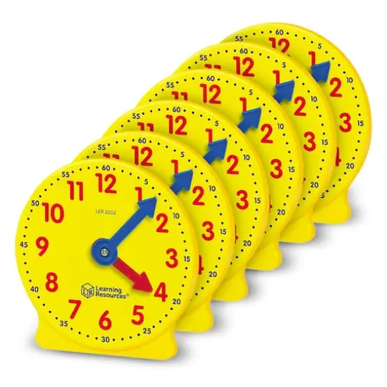 Learning Resources Big Time 4" Mini Clocks, 6ct. {1}