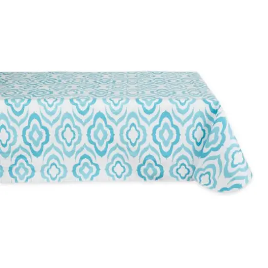 Blue Ikat Vinyl Tablecloth 60" x 102" {1}