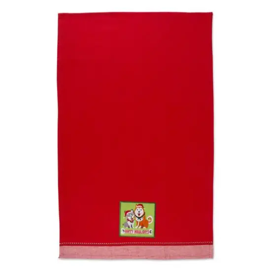 DII&reg; Assorted Holiday Pup Embellished Dishtowel Set {10}