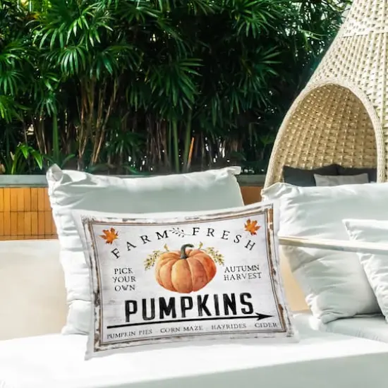 Stupell Industries Farm Fresh Pumpkin Outdoor Printed Pillow {3}
