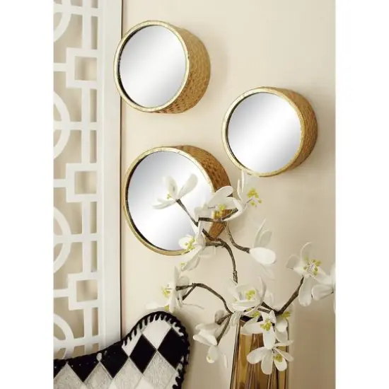 CosmoLiving by Cosmopolitan Gold Metal Glam Wall Mirrors Set {8}