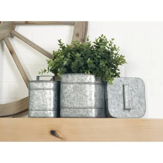 Silver Metal Farmhouse Box Set, 7" & 8" {8}