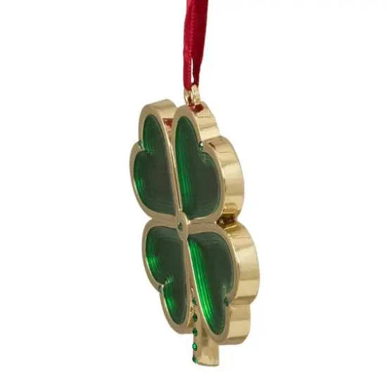 Green & Gold Luck of the Irish Clover Ornament {8}