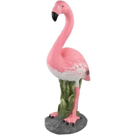 25.5" Pink Standing Flamingo Outdoor Garden Statue {1}