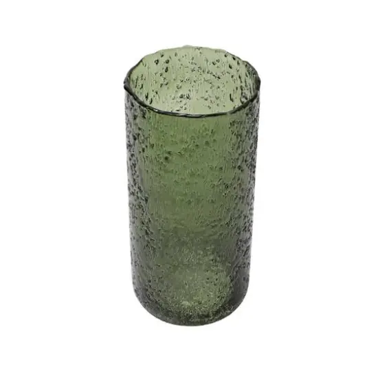 Hello Honey&reg; 9" Green Seeded Glass Hurricane Vase {9}
