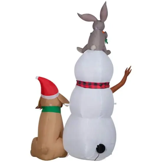 Airblown&reg; 6ft. Christmas Inflatable Snowman with Bunny & Dog {4}