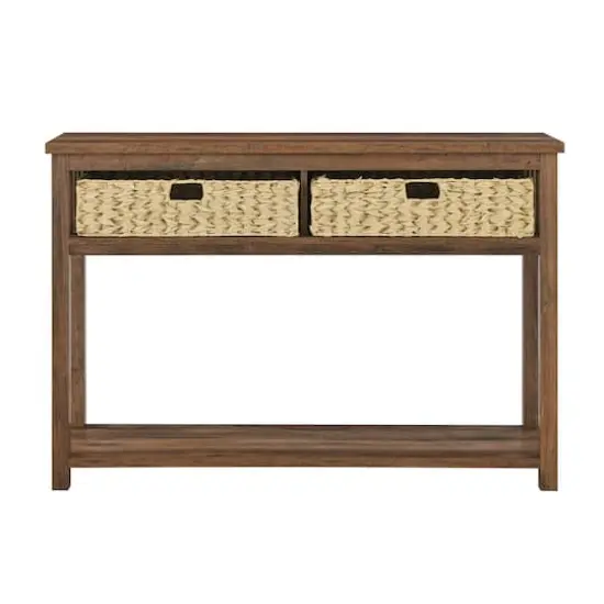 Walker Edison Reclaimed Barnwood Mission Storage Entry Table {6}