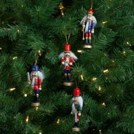 4ct. 5" Multicolor Nutcracker Wood Ornaments {3}