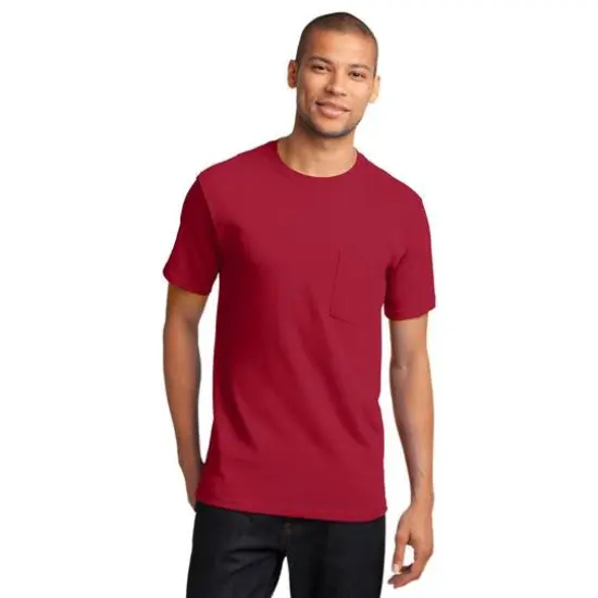 Port & Company&reg; Tall Essential Pocket Adult T-Shirt Red {4}