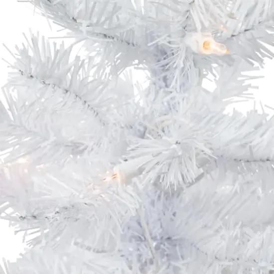 2ft. Pre-Lit Woodbury White Pine Artificial Christmas Tree, Clear Lights {3}