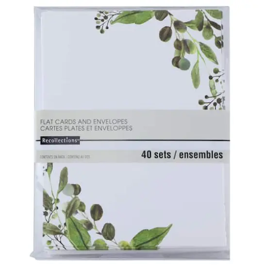 Greenery Flat Cards & Envelopes by Recollections&trade;, 4.25" x 5.5" {1}