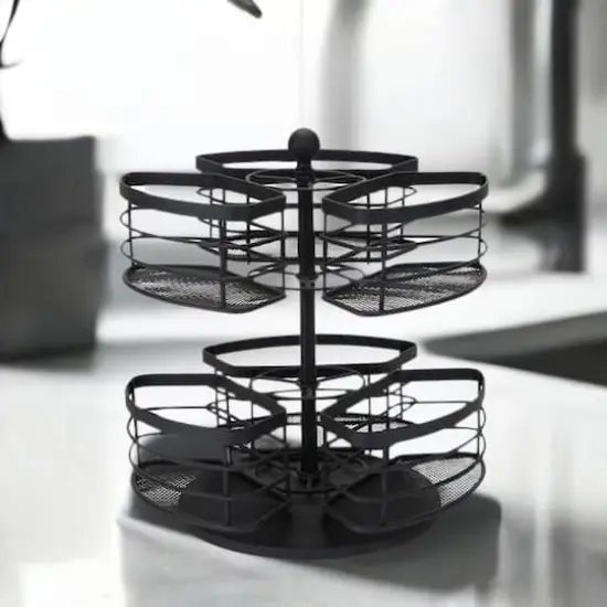 Bath Bliss Matte Black 2-Tier Carousel {1}