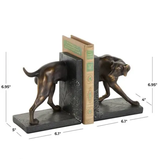 7" Black Greyhound Decorative Bookend Set {8}
