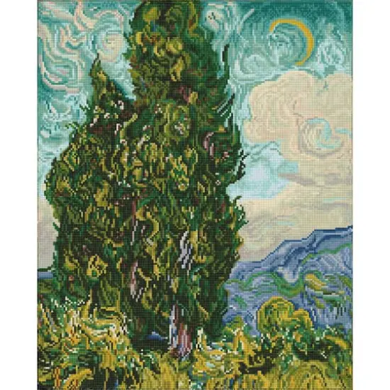 Diamond Dotz&reg; Advanced Cypresses (apres Van Gogh) Diamond Facet Art Kit {1}