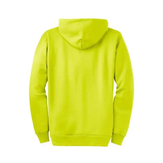 Port & Company® Essential Fleece Full-Zip Hooded Sweatshirt Safety Green {4}