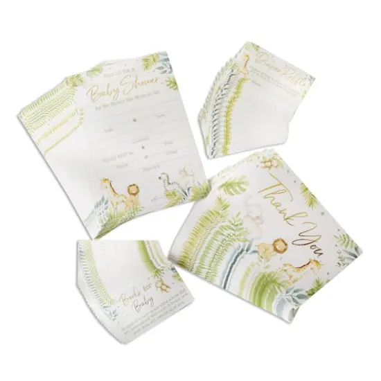 Kate Aspen Safari Baby Shower Invitation & Thank You Card Bundle Set {1}