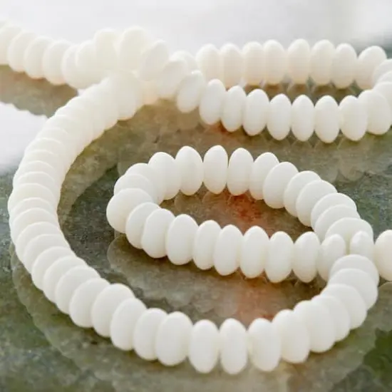 White Glass Rondelle Beads, 6mm by Bead Landing&trade; {3}