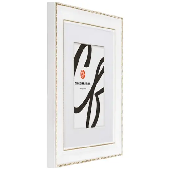 4 Pack Craig Frames Victoria White & Gold Picture Frame with Mat {4}
