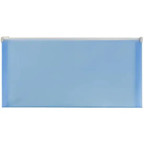 JAM Paper 5" x 10" Plastic Zip Closure Envelopes, 12ct. Blue {1}